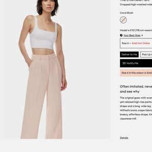 Aritzia coral blush pink effortless pant